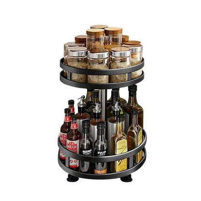 2-Tier Round Turntable Spice Rack