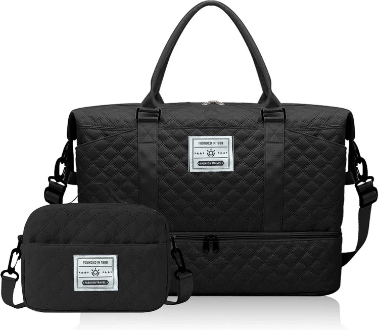 VoyageLuxe  Waterproof Duffel bag with Shoe Compartment and Toiletry Pouch