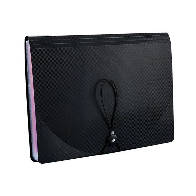 Classic Carbon A4 File Folder with Elastic Belt - 12 Pocket