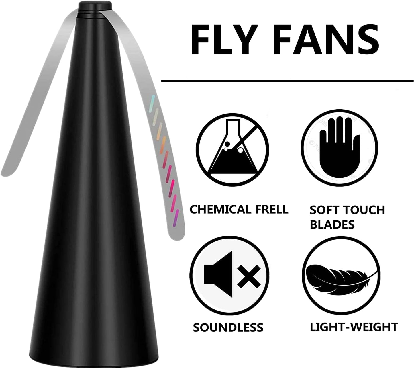 Battery Operated Fly Repellent Fan - Black