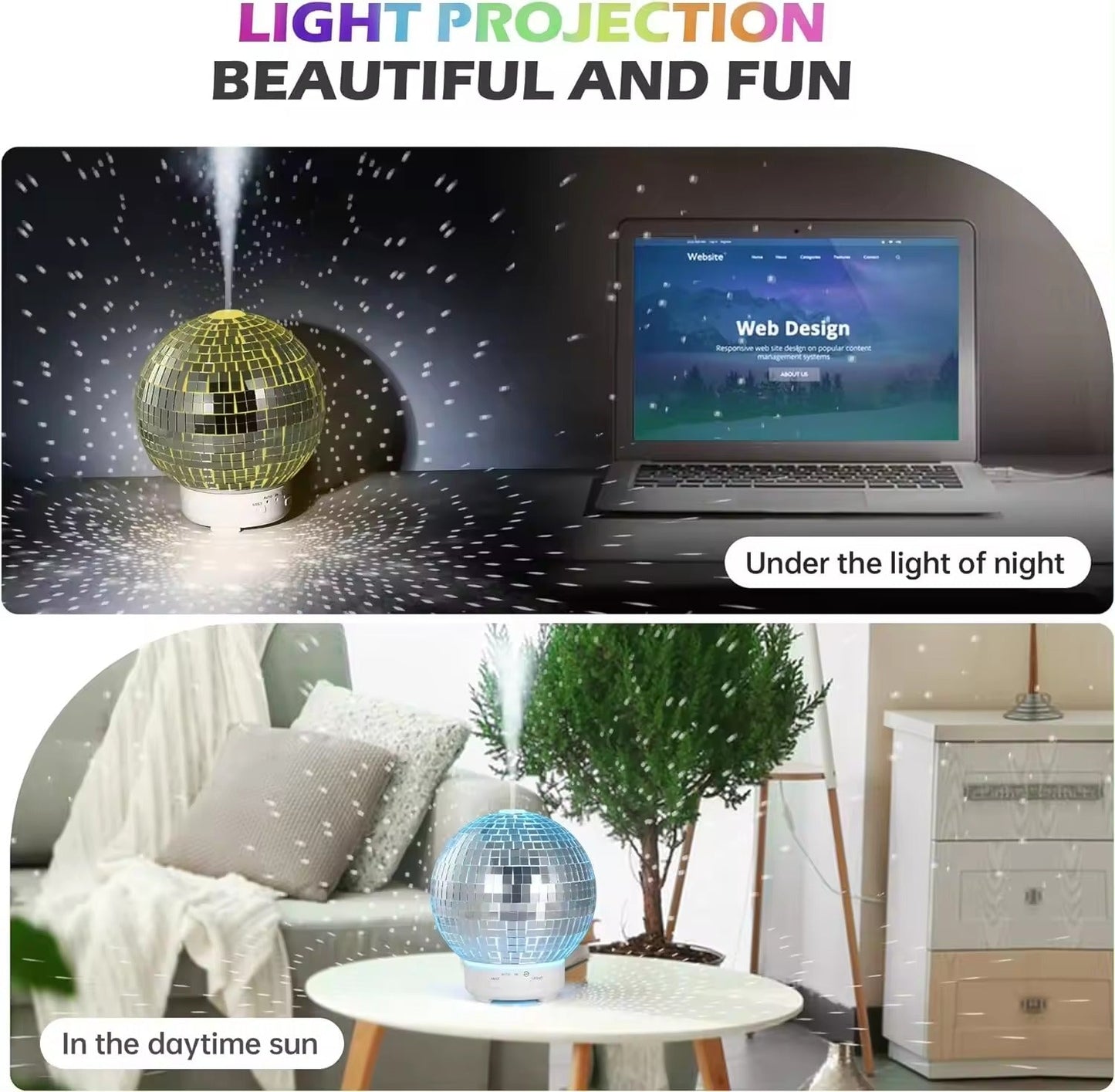 Rotating Disco Ball Night Light And Diffuser