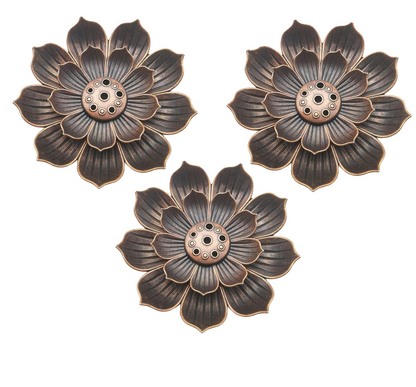 Lotus Harmony Incense Stick or Cone Holder - 3pc