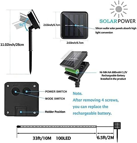 12m Solar Outdoor LED Rope Light