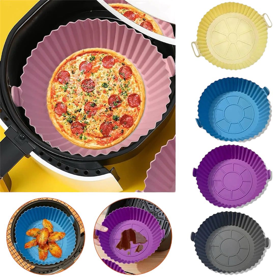 20cm Air Fryer Silicone Plate With Handle