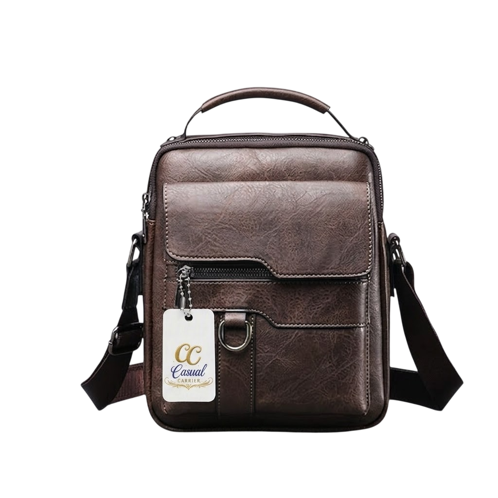 Casual Carrier Men’s Crossbody Faux Leather Shoulder Bag