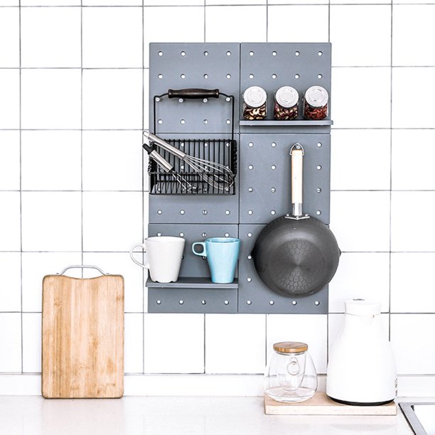 Pegboard Storage Shelf With sticker Pegs