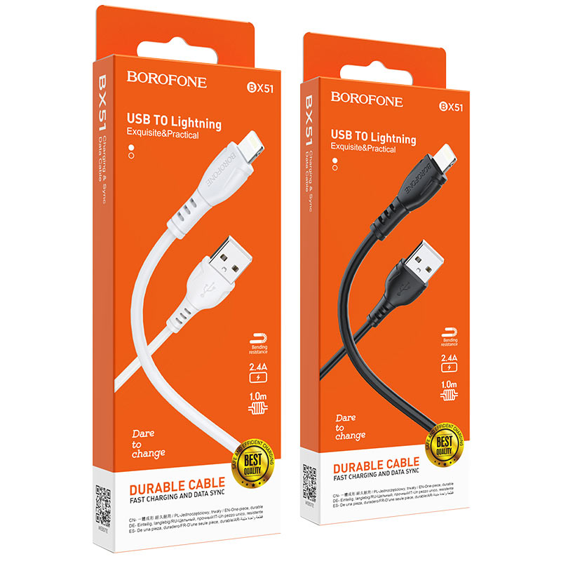 BOROFONE BX51 1M Fast Charging Cable USB to Lightning