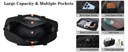 VoyageLuxe  Waterproof Duffel bag with Shoe Compartment and Toiletry Pouch
