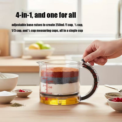 MeasureMate 4‑in‑1 Adjustable Measuring Cup