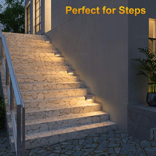 4-Pack Solar LED Deck Step Pathway Lights