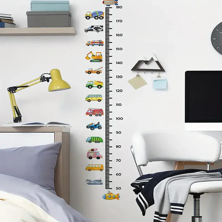 Kids Car & Truck Themed Growth Chart Wall Decal Kit