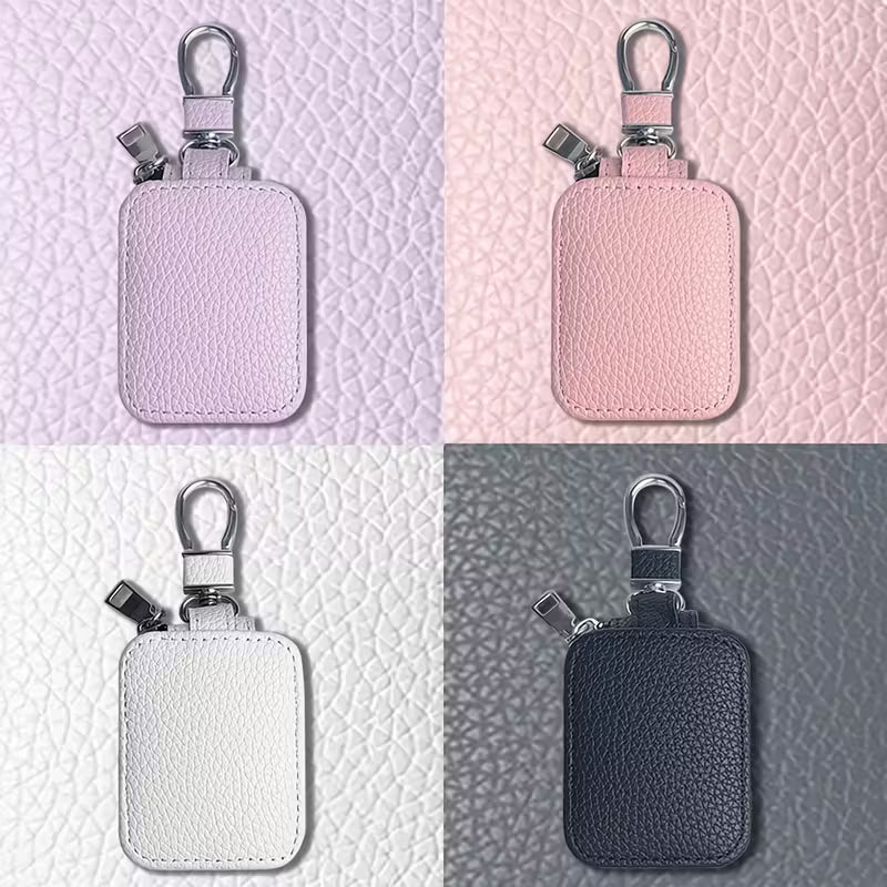 Faux Leather Mini Keychain Pouch & Earbuds Case