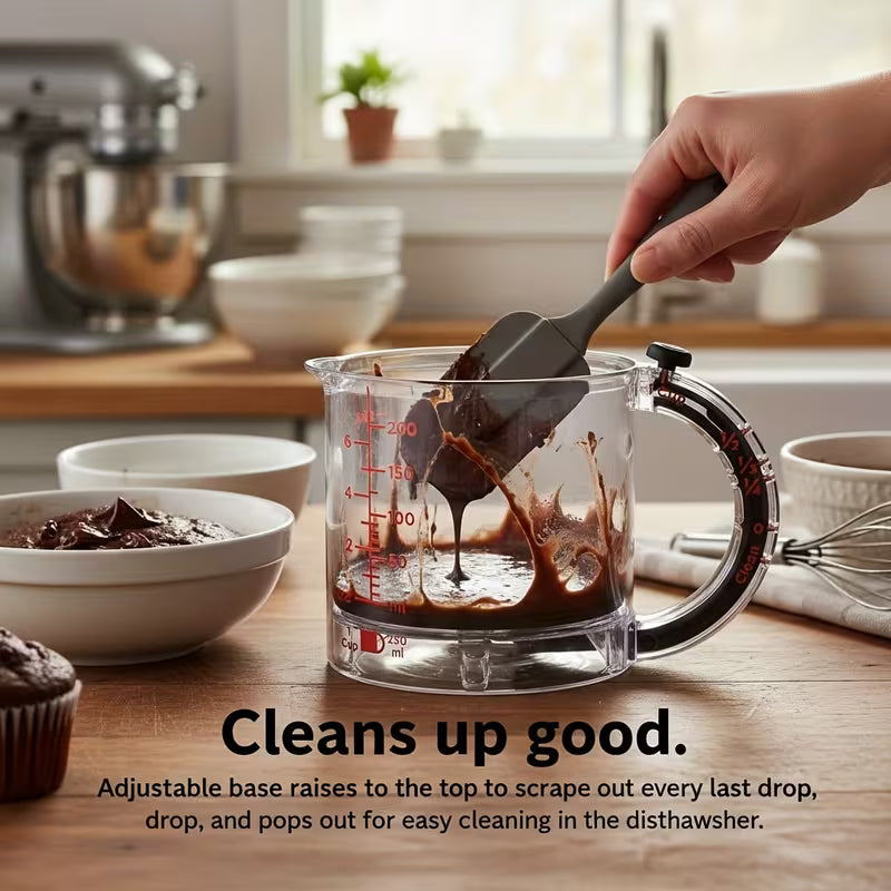 MeasureMate 4‑in‑1 Adjustable Measuring Cup