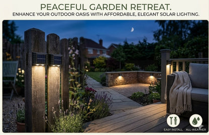 Solar Wall Lights – 2‑Pack Compact Outdoor Lamps