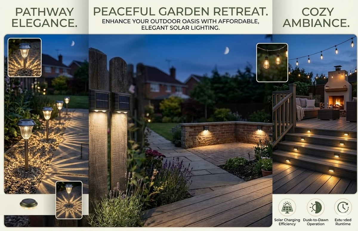 Solar Wall Lights – 2‑Pack Compact Outdoor Lamps