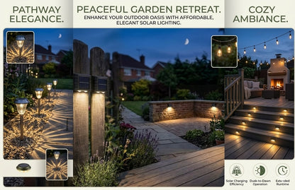 Solar Wall Lights – 2‑Pack Compact Outdoor Lamps