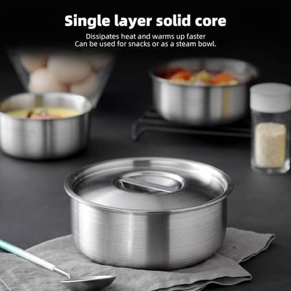 SteamServe 3‑Piece Stainless Steel Steaming Bowl Set with Lids