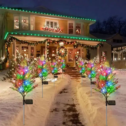 2 pack SolarGlow LED Christmas Tree Lawn Light – Waterproof, Colorful, Auto-On