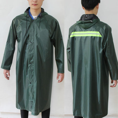 PVC Adult Raincoat With Shiny Reflective Strip