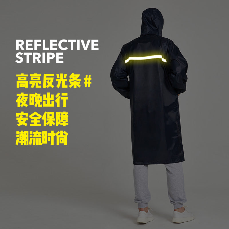 PVC Adult Raincoat With Shiny Reflective Strip