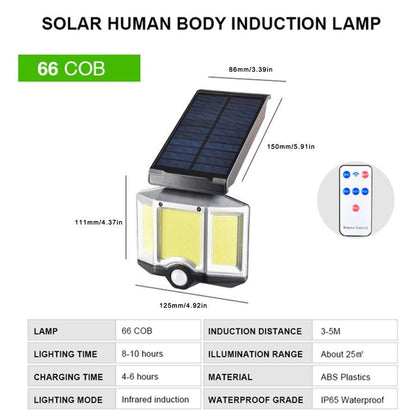 Motion Sensor 66 COB Solar Lamp