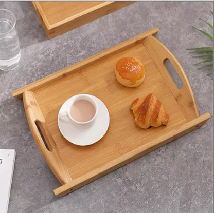 Set of 3 Bamboo Wood Serving Trays