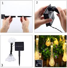 8M Teardrop Solar Powered Warm White String Lights