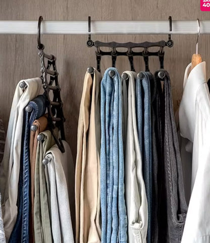 5‑in‑1 Foldable Pants Hangers – Space‑Saving Wardrobe Organizer