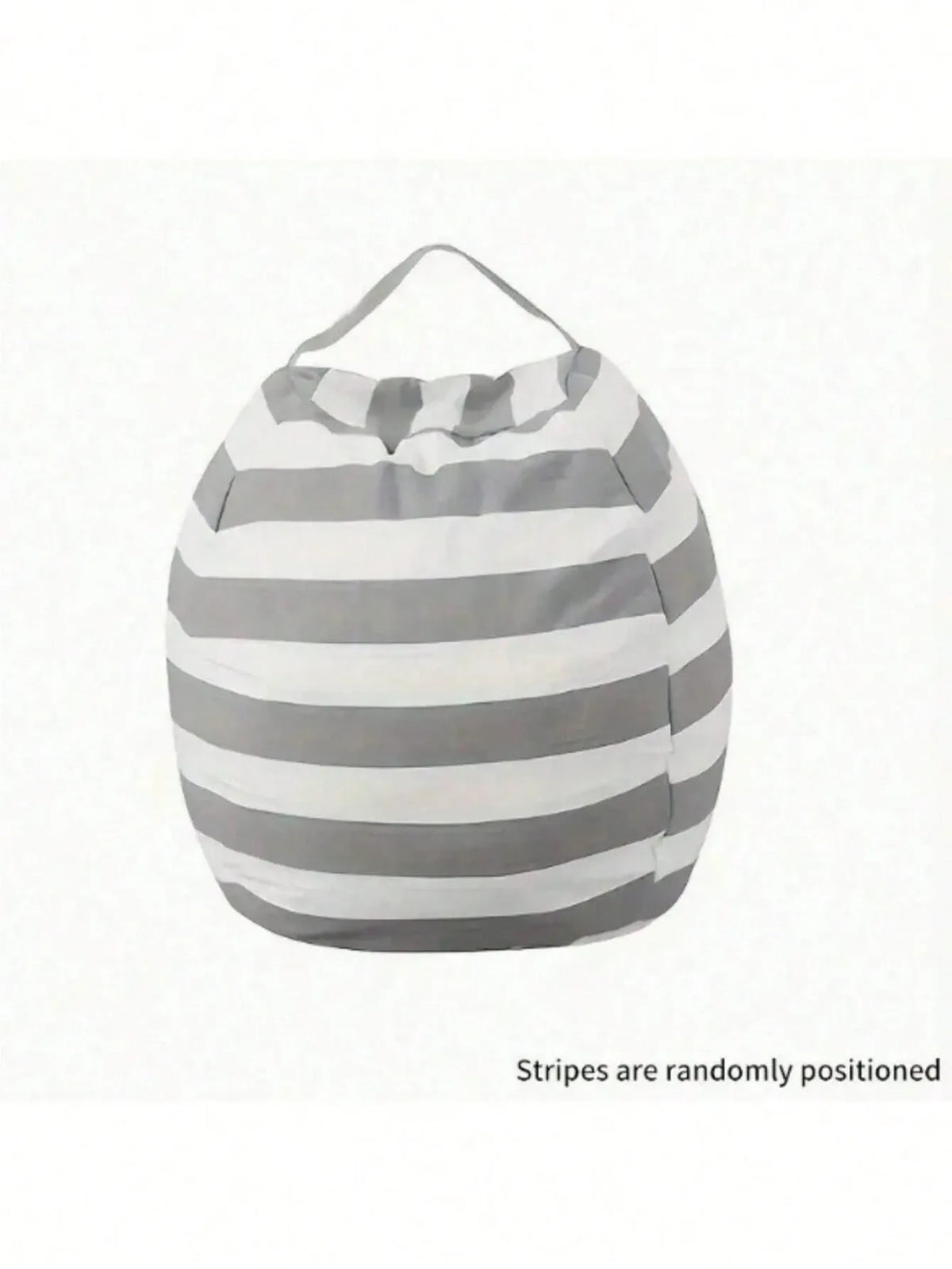 Striped Plush Toy Storage Bag – Cotton Canvas Organizer