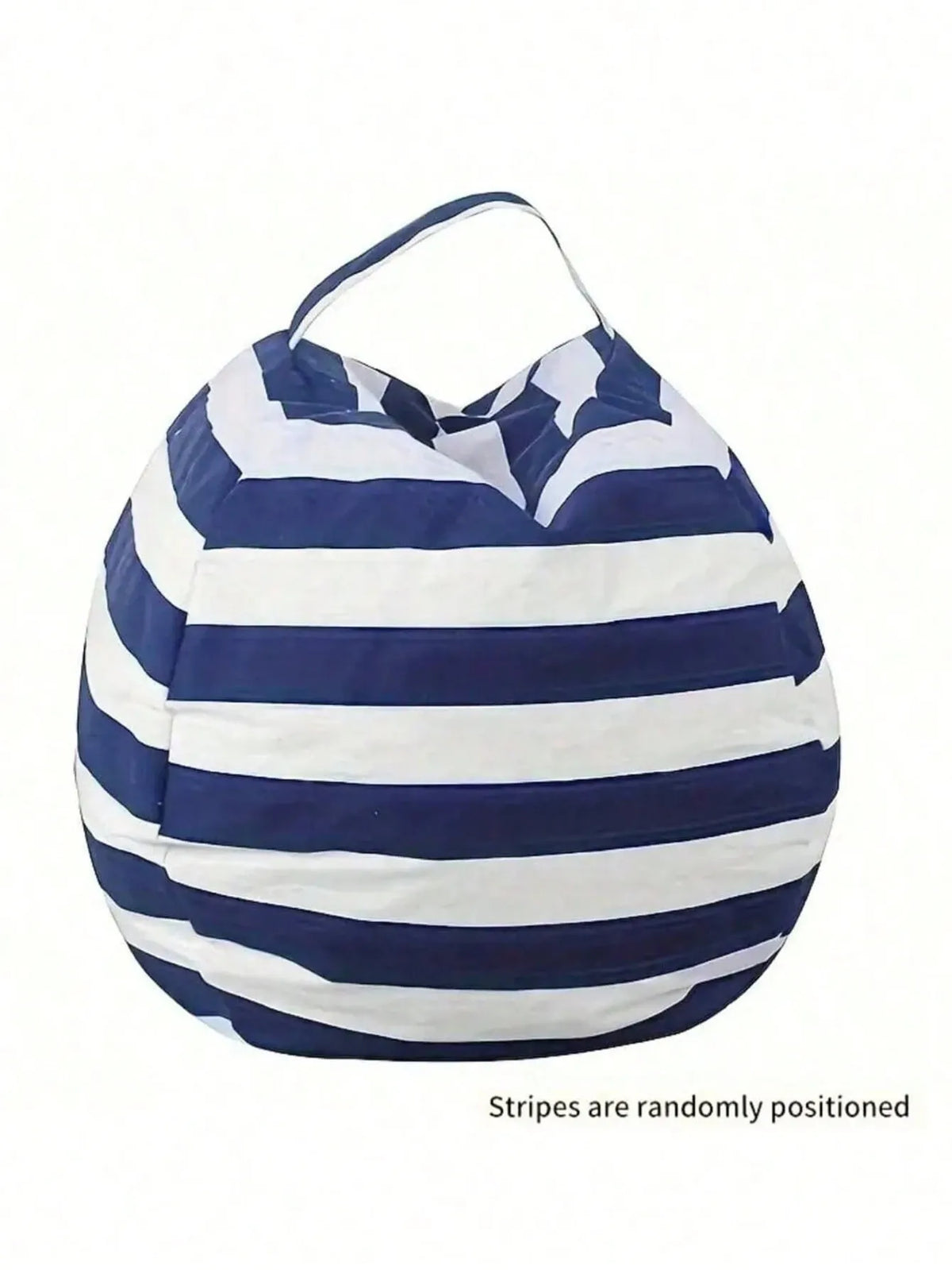 Striped Plush Toy Storage Bag – Cotton Canvas Organizer