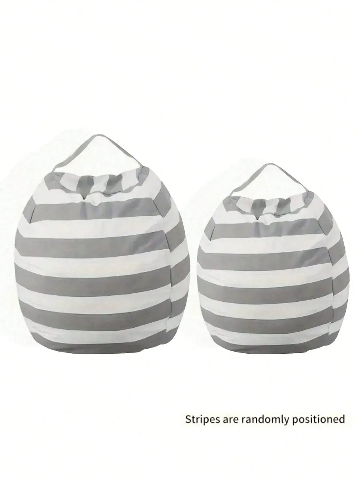 Striped Plush Toy Storage Bag – Cotton Canvas Organizer