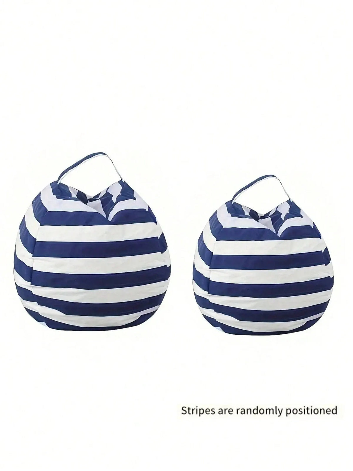 Striped Plush Toy Storage Bag – Cotton Canvas Organizer