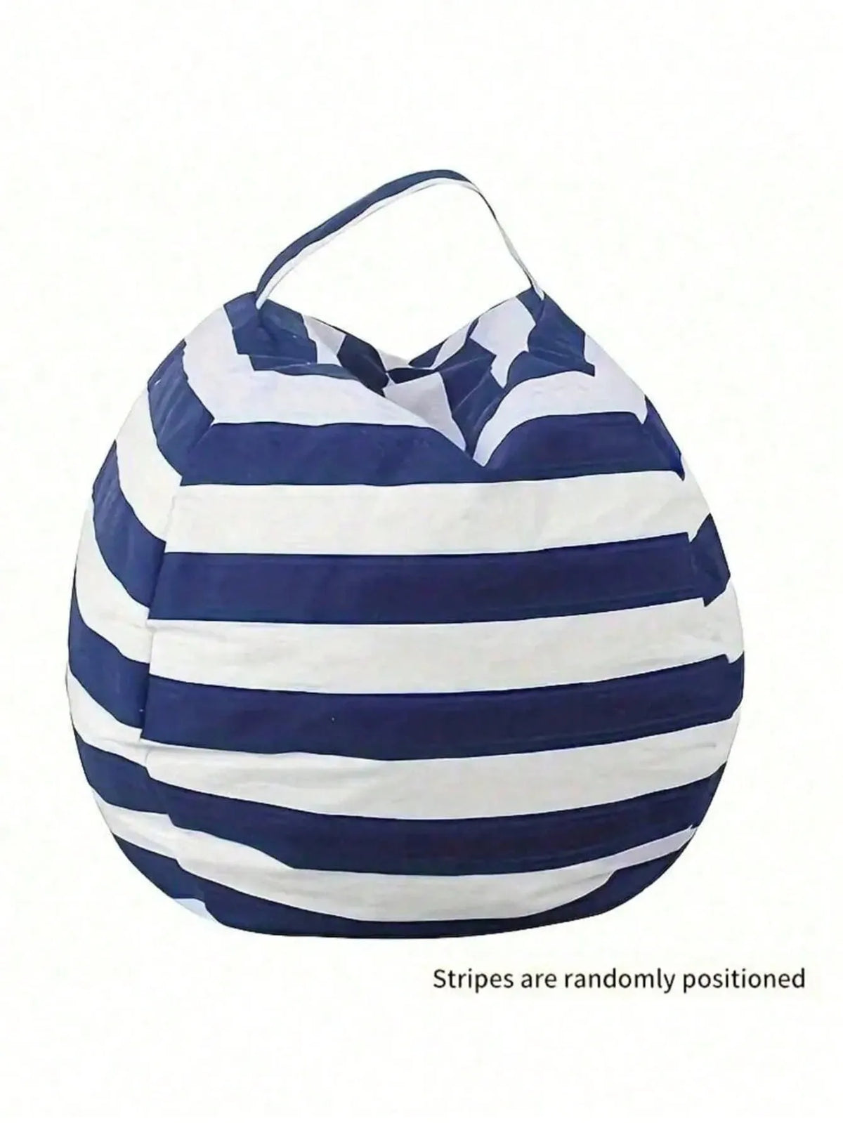 Striped Plush Toy Storage Bag – Cotton Canvas Organizer