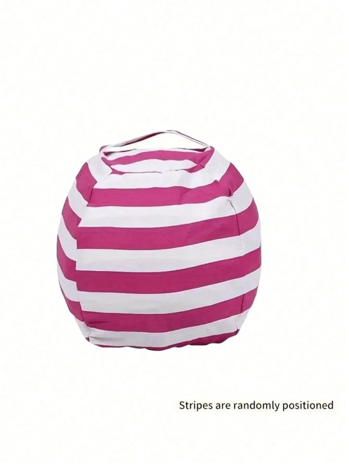 Striped Plush Toy Storage Bag – Cotton Canvas Organizer
