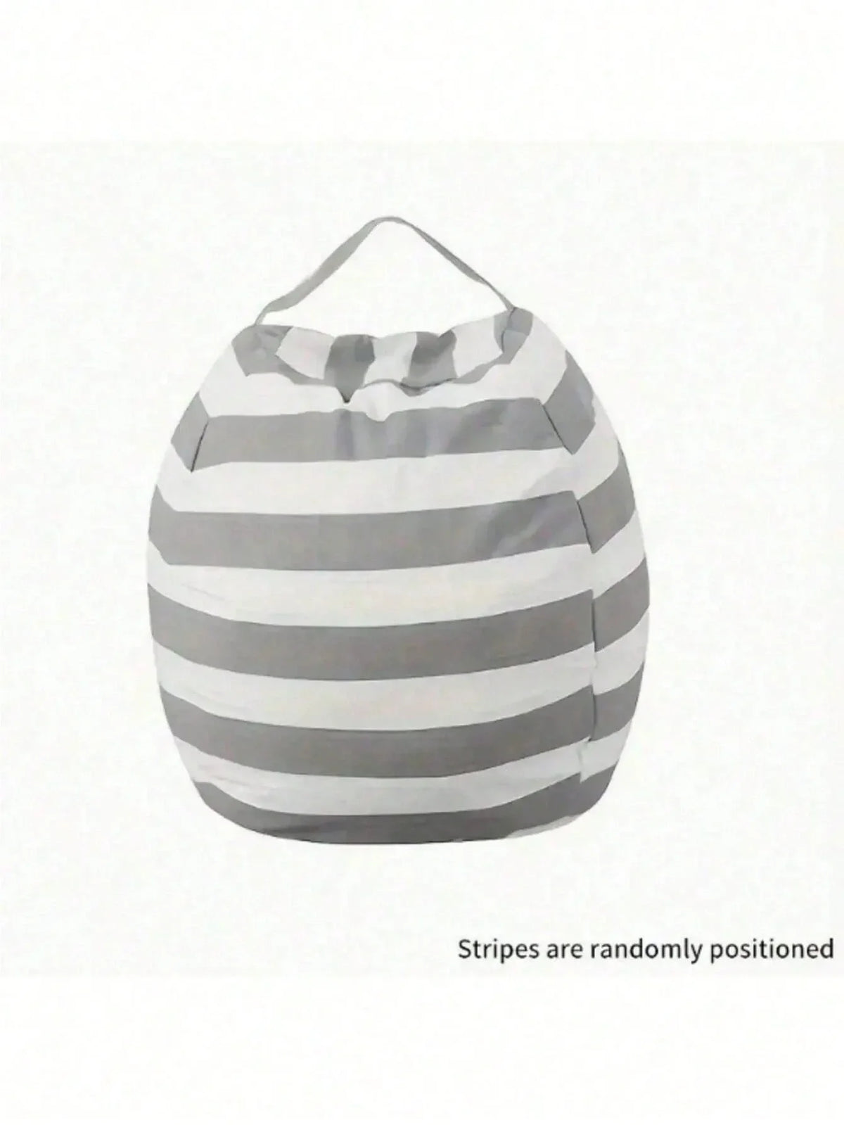 Striped Plush Toy Storage Bag – Cotton Canvas Organizer