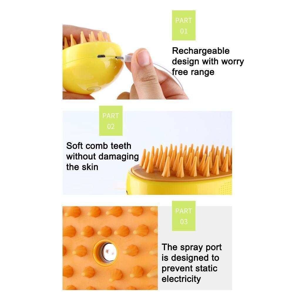PawSpa Steam Grooming Brush – 3‑in‑1 Electric Pet Care Tool