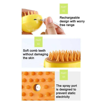 PawSpa Steam Grooming Brush – 3‑in‑1 Electric Pet Care Tool