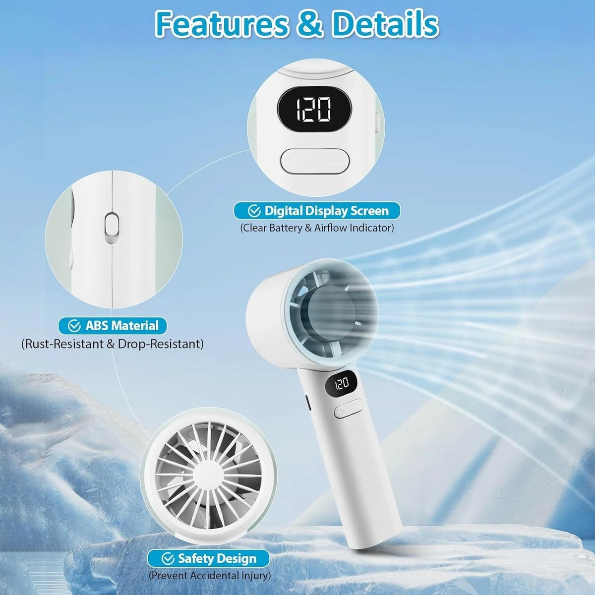 Handheld High-Speed Cooling Fan