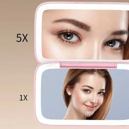 Rechargeable LED Makeup Mirror – Dual‑Sided with 5X Magnification