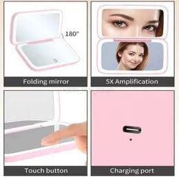 Rechargeable LED Makeup Mirror – Dual‑Sided with 5X Magnification