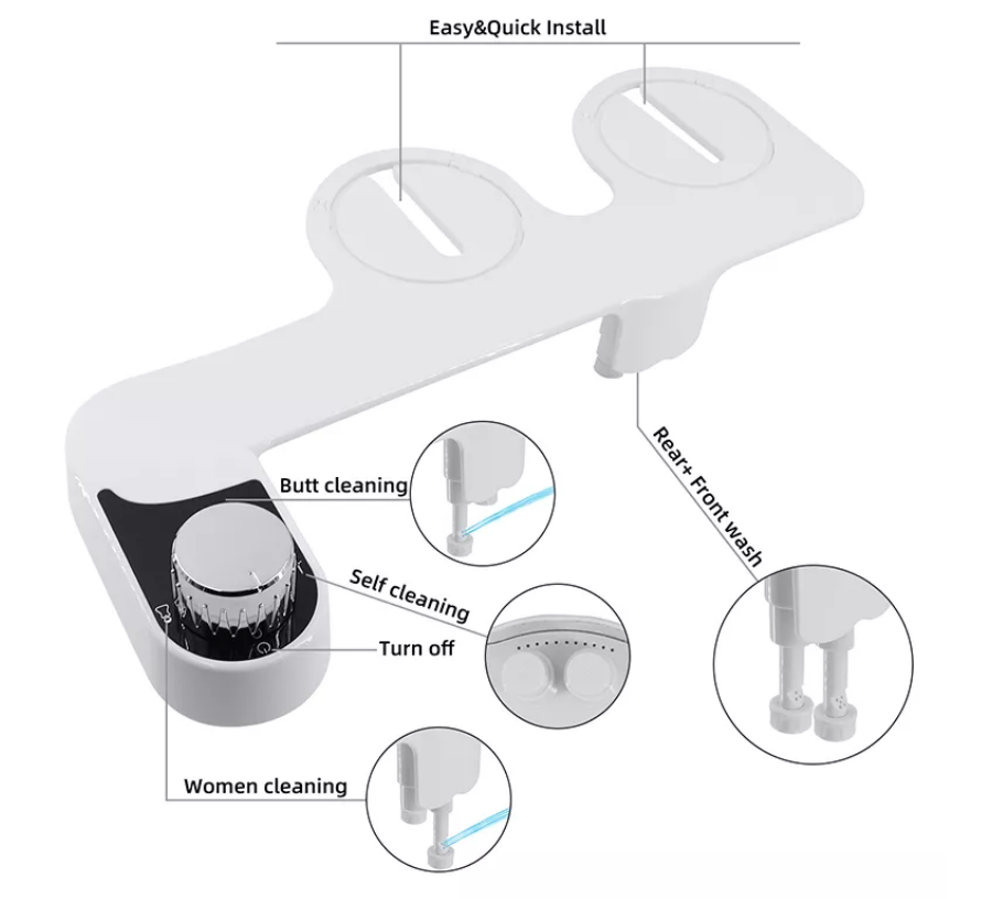 Bathroom Bidet Toilet Seat Attachment