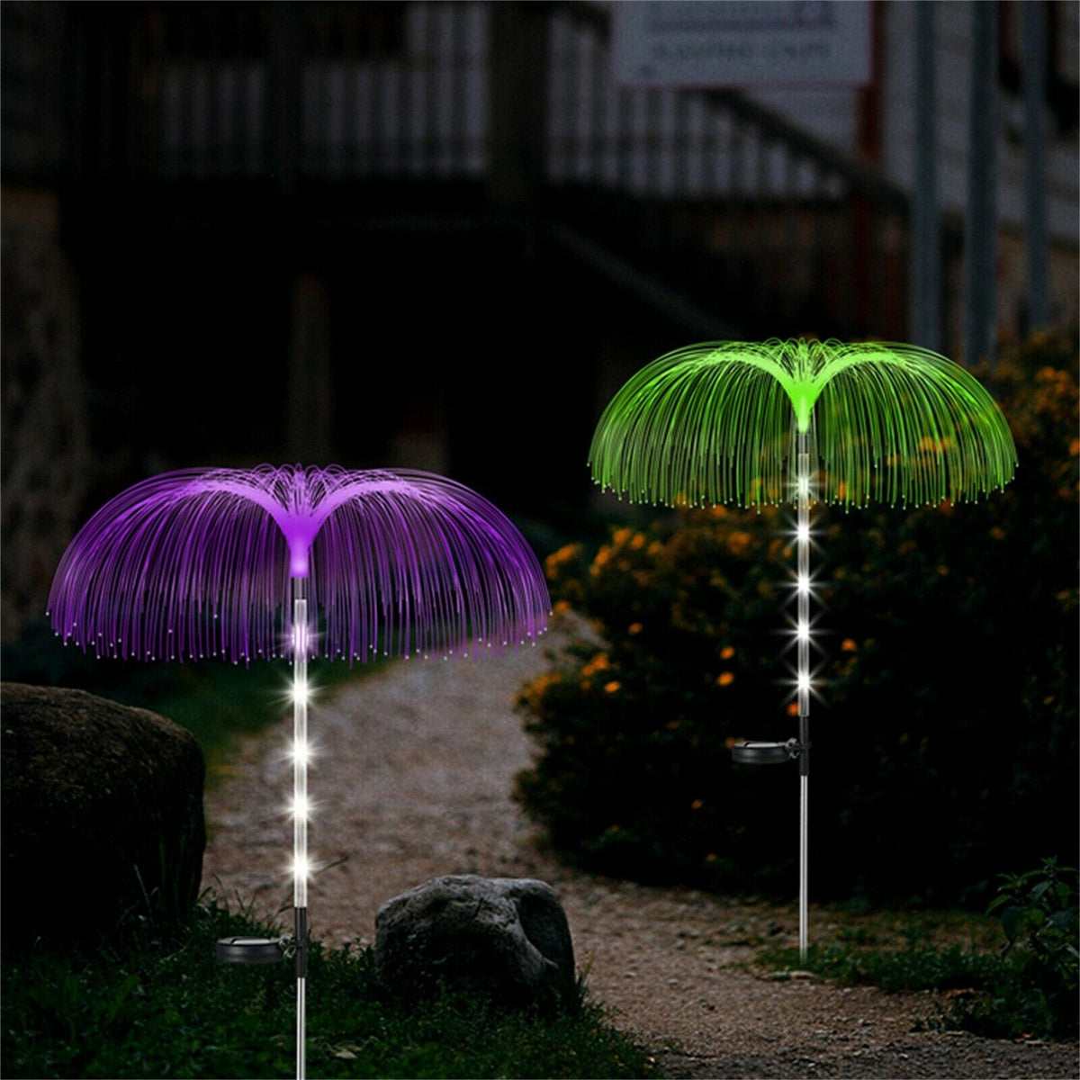 2 Pack Solar Garden Jellyfish Lights