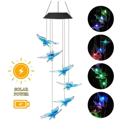 Solar Colour Changing LED Butterfly Hanging Lamp