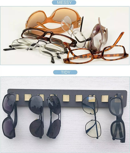 Bamboo Wall Mounted Sunglasses Organizer