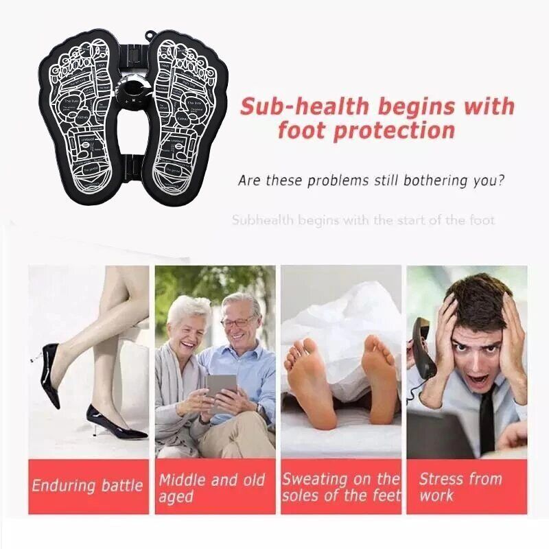 Rechargeable EMS Foot Massager Pad