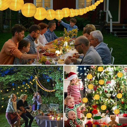 Solar Chinese Lantern String Lights - 5m