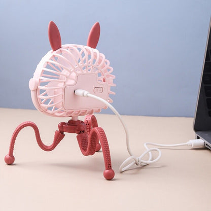 360° Mini Rechargeable USB Fan With LED's