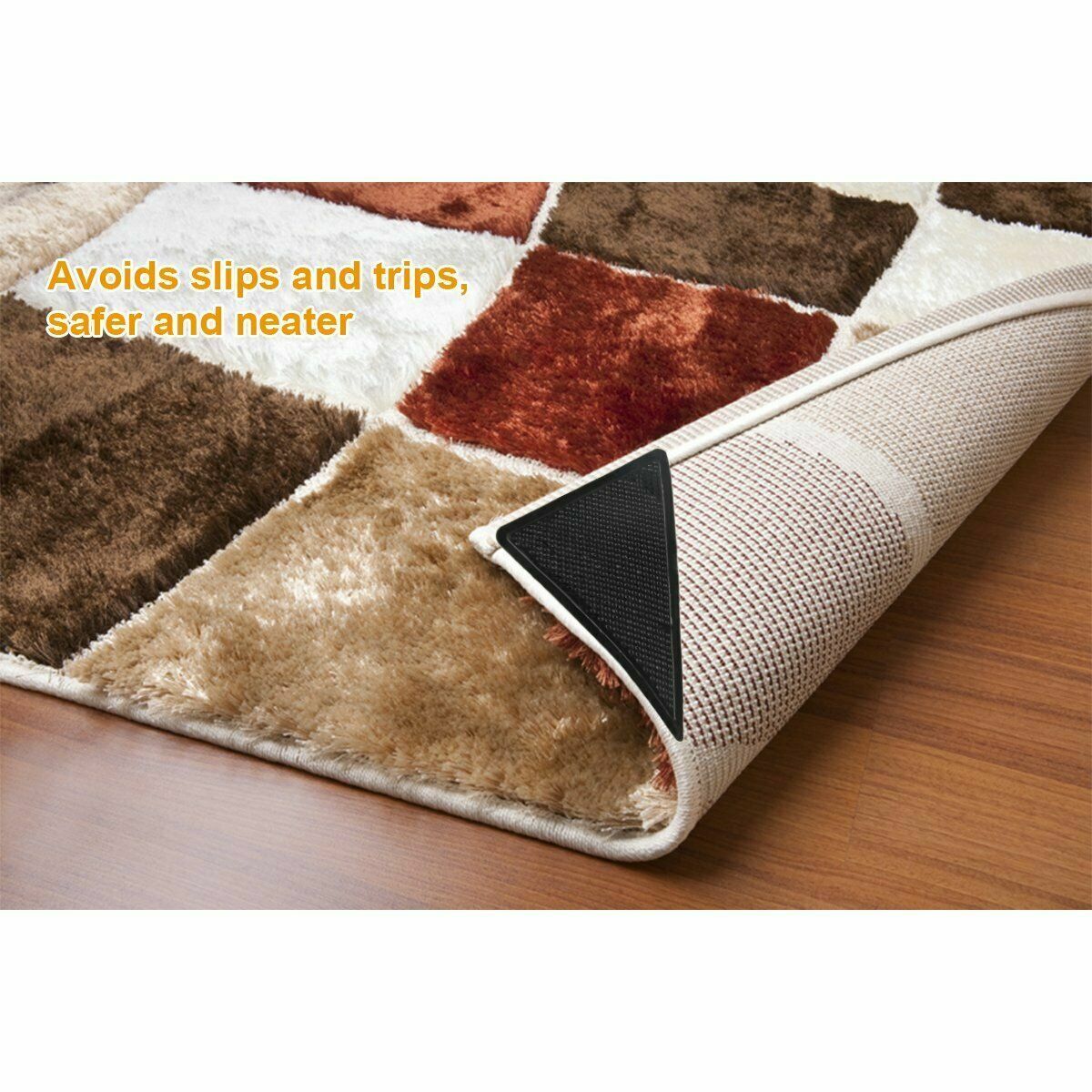 4pc Non Slip Anti Skid Washable Carpet Mat Grippers