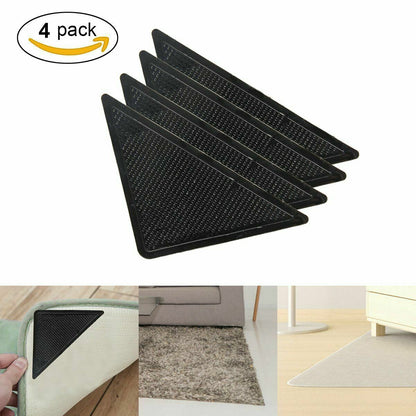 4pc Non Slip Anti Skid Washable Carpet Mat Grippers