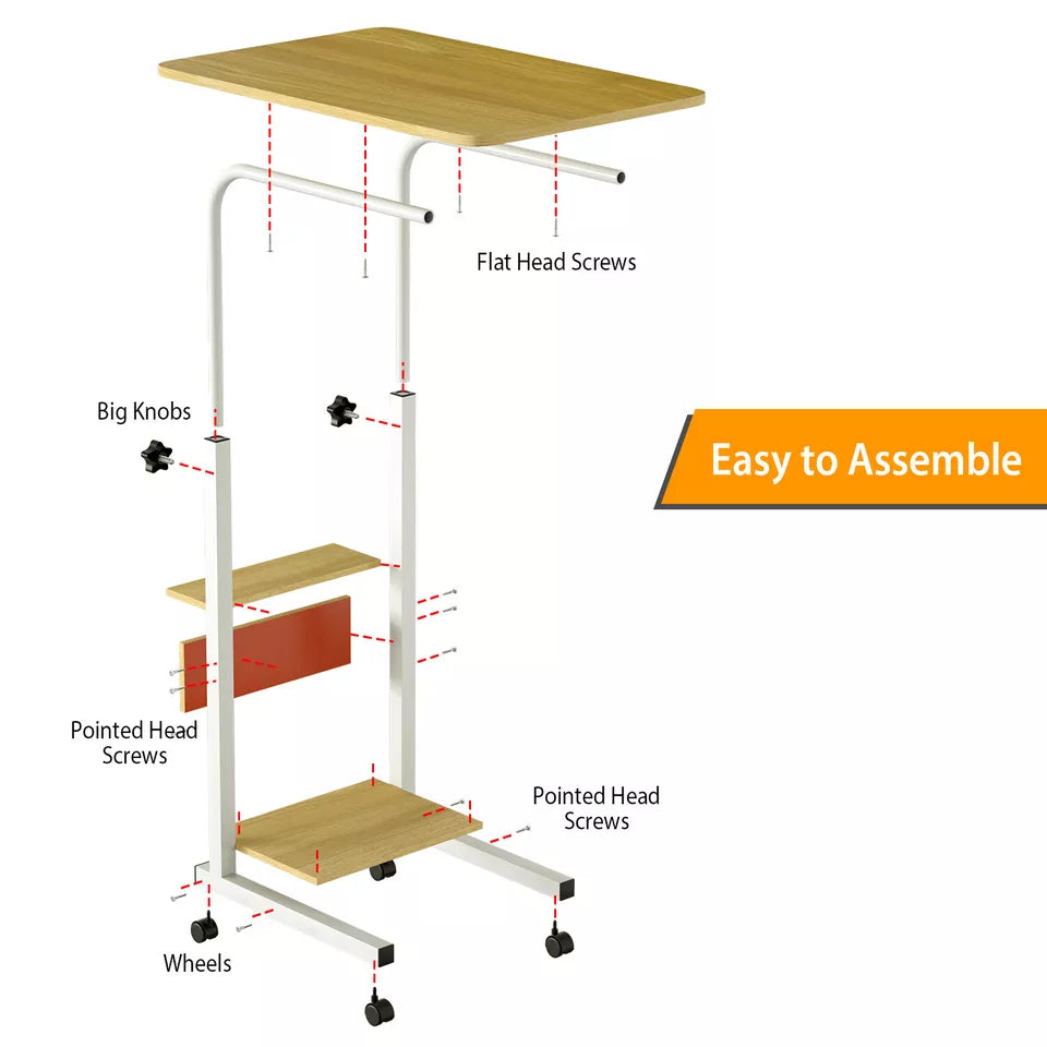 3 Tier Rolling C Side Table